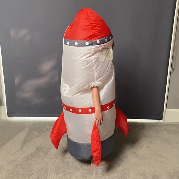 Kids Unisex Inflatable Rocket Ship Halloween Costume One Size Fits Most - Picture 2 of 5